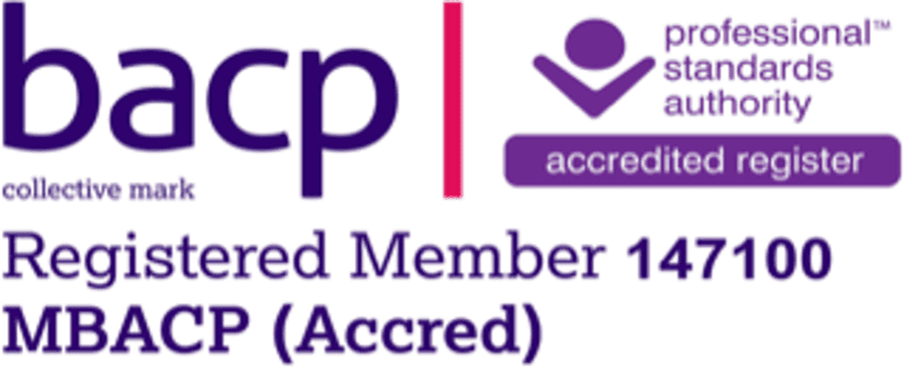 BACP registered member and accredited counsellor badge for Julia Hendry